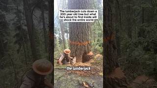 The lumberjack cuts down a 200 years old tree shocking truth treeexperts shortfeed shorts [upl. by Adnama]