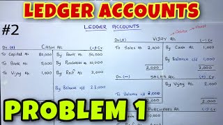 LEDGER Problem 1  Solved Example  Class 11  BCOM  CA Foundation [upl. by Adnilema]