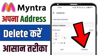 how to delete address from myntra app  myntra app se address delete kaise kare [upl. by Moses]