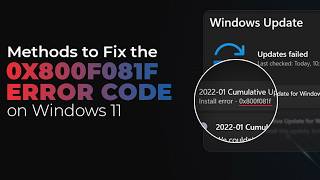 Fix Windows Update Error 0x800f081f Windows 11 Update Failed 0x800f081f Error [upl. by Laeynad796]