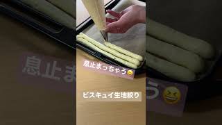 ビスキュイ生地絞りに息止まっちゃう！short お菓子教室 シフォンケーキ教室 [upl. by Nehr788]