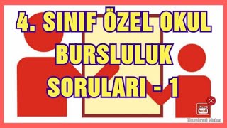 4SINIF BURSLULUK SINAV SORULARI  1 4SINIF BURSLULUK SINAVINA HAZIRLIK [upl. by Rucker]