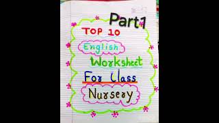 Top 10 english worksheet for class nursery [upl. by Diena509]