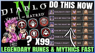 Diablo 4  How to Get ALL Legendary Runes FAST amp ANY Mythic Unique Easy  Best Season 6 Rune Guide [upl. by Heloise107]