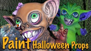 How To Paint Latex Halloween Decorations  Monster Lab DIY Tutorial Mashup [upl. by Oicanata]