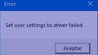 Set user setting to driver failed [upl. by Cordalia]