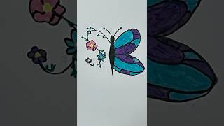 Schmetterling mit Blumen🦋🌸 drawing trend paint [upl. by Cumine]