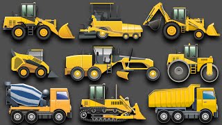 Learning Construction Vehicles for Kids  Construction Equipment Bulldozers Dump Trucks Excavators [upl. by Haliek772]