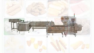 Extruded corn rice sticks bars packaging machine  puffed food sorting counter wrapper machine [upl. by Cherish]