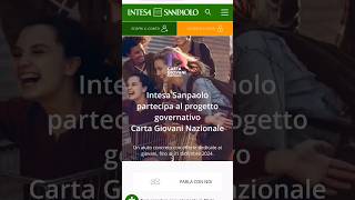 Come attivare CONTO CORRENTE GRATUITO Intesa Sanpaolo con Carta Giovani Nazionale 🤑 [upl. by Marcile]