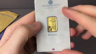 UnBoxing 5G Gold Bar from Royal Mint [upl. by Lipp227]