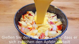 schnelles und einfaches Apfelkuchen Rezept 5 Minuten Arbeit und 25 Minuten Backen 139 [upl. by Ennazor]