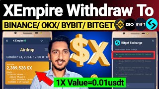 XEmpire Airdrop Withdrawal to Exchange Step by Step Full Method  X Tokan Claim to Binance 1X001 [upl. by Noah925]