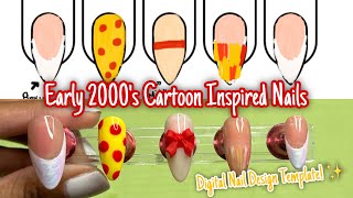 Early 2000s Cartoon Inspired Nails Using A Digital Nail Art Template ✨  Using BORN PRETTY Products [upl. by Roseann]