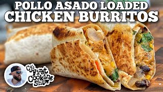 Pollo Asado Loaded Chicken Burritos  Blackstone Griddles [upl. by Bartle]