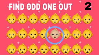 FIND THE ONE OUT EMOJI  🤏🏻👦🏼  brain challenge  level 2  part 2 video ￼￼ [upl. by Adahs731]