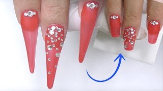 How to Stiletto to Coffin Nail Shape [upl. by Drewett873]