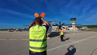 FOLLOW ME CAR  Marshaling at Brač Airport [upl. by Kathye]