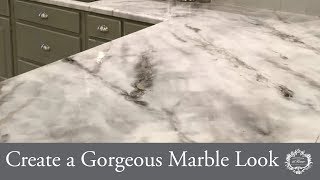 Create a Gorgeous Marble Look With Glazed Over amp One Step Paint™ [upl. by Edmonda]