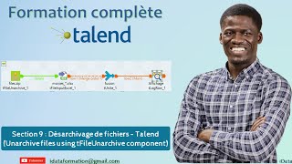 Désarchivage de fichiers Unarchive files using tFileUnarchive component–Talend Data Integration27 [upl. by Lathe]