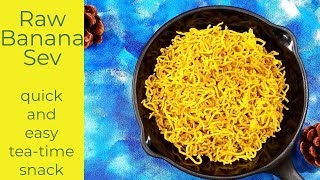 Raw Banana Sev Recipe  raw banana namkeen recipes  easy snacks recipes [upl. by Akcemat]