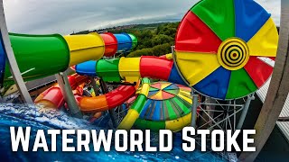 ALL BIG WATER SLIDES at Waterworld StokeonTrent England [upl. by Fokos]