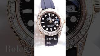 Rolex YachtMaster 42 Yellow Gold Diamond Paved Watch Baguette Diamond Bezel 226668TBR [upl. by Micco715]