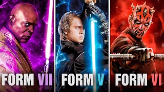 The 7 Classic Lightsaber Combat Forms EXPLAINED [upl. by Onairot]