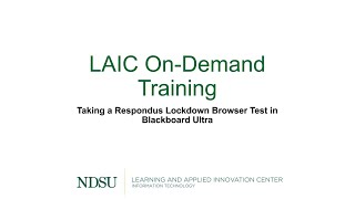 Taking a Respondus Lockdown Browser Test in Blackboard Ultra [upl. by Serafine]