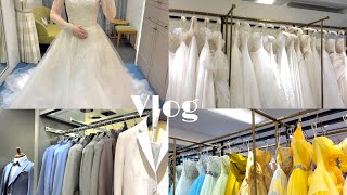 【結婚式Vlog】結婚式ドレス選び👗試着レポ銀座クチュールナオコ24歳新婚｜表参道 [upl. by Chavaree73]