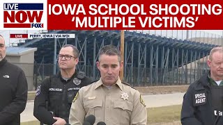 Iowa school shooting Multiple gunshot victims sheriff gives update  LiveNOW from FOX [upl. by Ahsimik280]