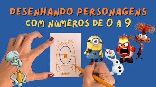 Como desenhar personagens com números de 0 a 9 minions divertidamente2 comodesenhar [upl. by Onez786]