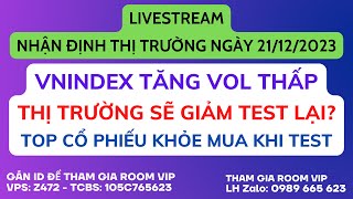 Chứng khoán hôm nay  Nhận định thị trường VNINDEX tăng vol thấp Top cổ phiếu khỏe sắp nổ [upl. by Anilemrac]