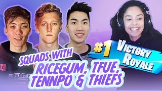 FaZe TFue RiceGum Tennp0 Thiefs SQUADS Valkyrae Fortnite [upl. by Lutim983]