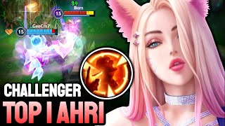 WILD RIFT AHRI  TOP 1 AHRI GAMEPLAY  CHALLENGER RANKED [upl. by Kacy]