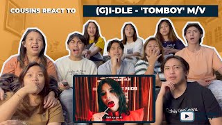 COUSINS REACT TO GIDLE  TOMBOY Official Music Video [upl. by Latashia]