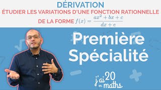 Étudier les variations d’une fonction rationnelle de la forme fxax2bxc sur dxe Première [upl. by Akanke]