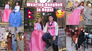 Wearing Hangbok in Nepal ll Yeshidon [upl. by Lanita]