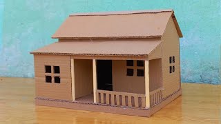 Making a House With Cardboard  Cardboard Modal House  DIY Miniature Cardboard House [upl. by Schurman]