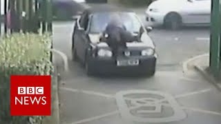 CCTV shows school run rage incident  BBC News [upl. by Akahs]