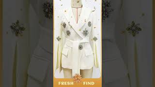 HIGH STREET Newest Fashion 2024 Runway Designer Jacket Womens Crystal Rhinestone Diamonds Beaded [upl. by Topping]