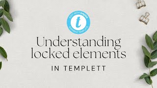 How to lock amp unlock an element in Templett Templett Tutorial [upl. by Etteloc]