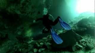 Cavern diving in Cenote Chac Mool Riviera Maya Mexico [upl. by Dupre988]