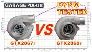 Garrett GTX2860r Gen2 vs GTX2867r Gen2  Dyno tested  4AGE Hilux [upl. by Salohcin]