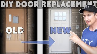 How To Replace An Old Exterior Door With A New Prehung Door [upl. by Aicilif69]