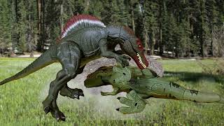 giganotosaurus vs spinosaurus duelo de titanes [upl. by Lemuelah316]