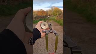 Slingshot shooting beginners luck with steel bullets slingshot outdoors hunting fun [upl. by Yrruc]