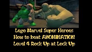 Lego Marvel How to Beat ABOMINATION on Level 4 Rock Up at Lock Up  MINIKITS [upl. by Nyleuqaj]