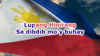 Lupang Hinirang  karaoke  singalong minusone [upl. by Ahtibat]