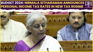 Income Tax Slab 2425 F M Nirmala Sitharaman announces personal income tax rates in new tax regime [upl. by Nivan]